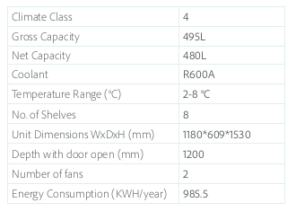 Coolmed Pharmacy Fridge | CMS500 | 480L | Double Solid Door
