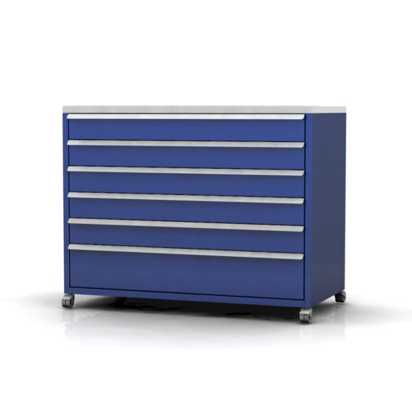 1200mm Wide 6 Drawer Cabinet | Castors