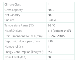 CMS400-Data Coolmed Pharmacy Fridge | CMS400 | 400L | Solid Door