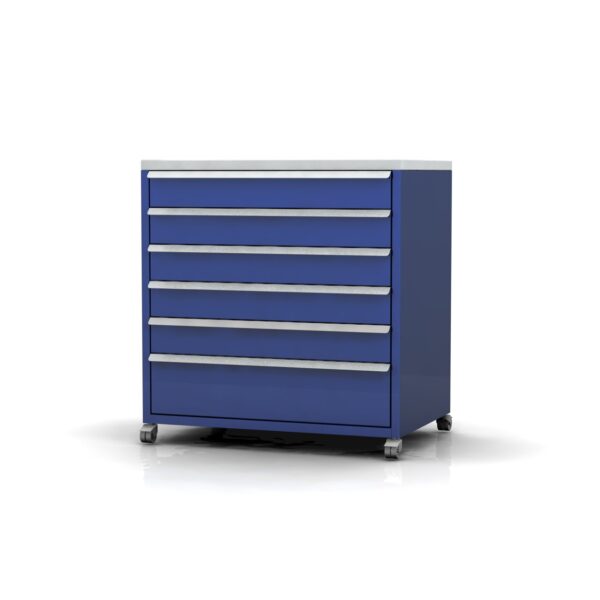 900mm Wide 6 Drawer Cabinet | Castors