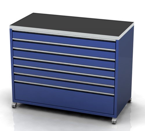 1200mm Wide 7 Drawer Cabinet | Castors