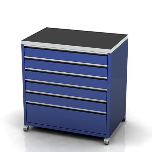 900mm Wide 6 Drawer Cabinet | Castors