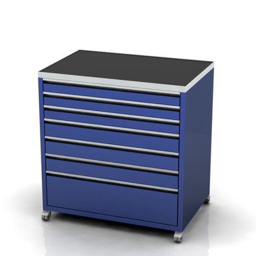 900mm Wide 7 Drawer Cabinet | Castors